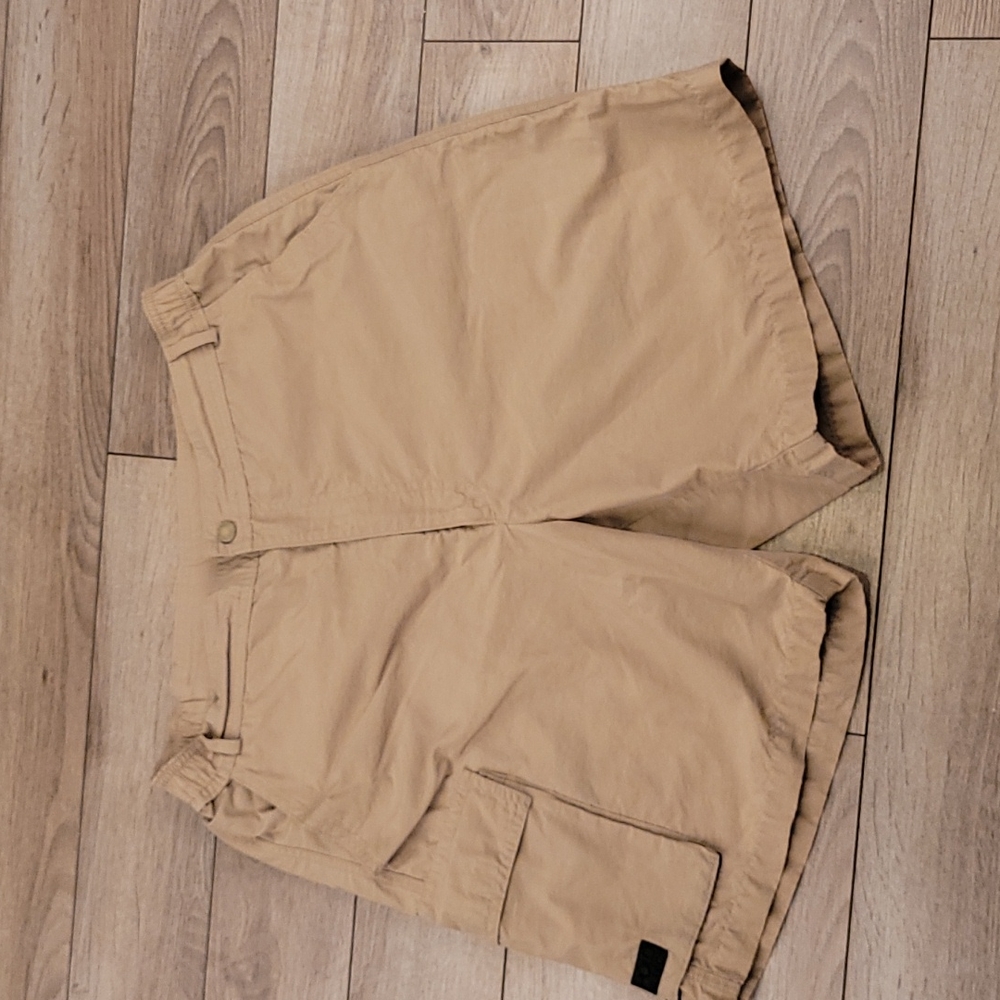 POLO HI‎ TECH Vintage USA Ralph Lauren Tan Khaki Medium Casual Mens Shorts RARE